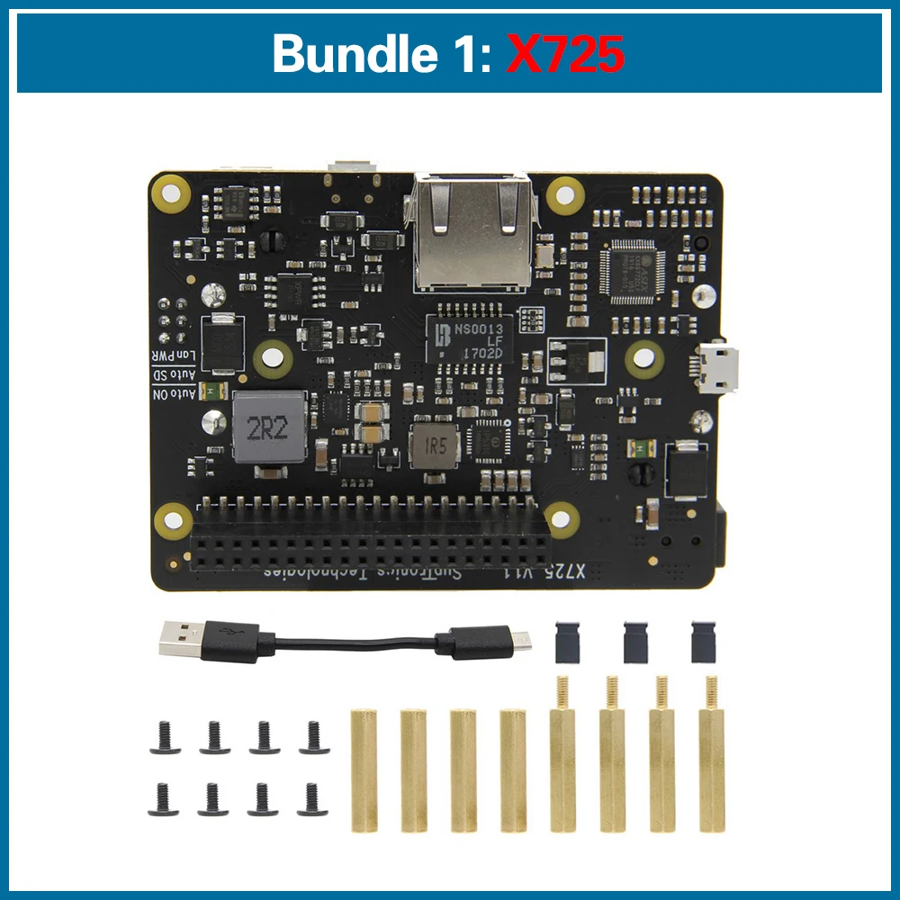 S ROBOT Raspberry Pi X725 UPS шапка(18650 мощность)+ безопасное выключение+ включение локальной сети+ RTC Плата расширения управления питанием RPI108 - Цвет: Bundle 1