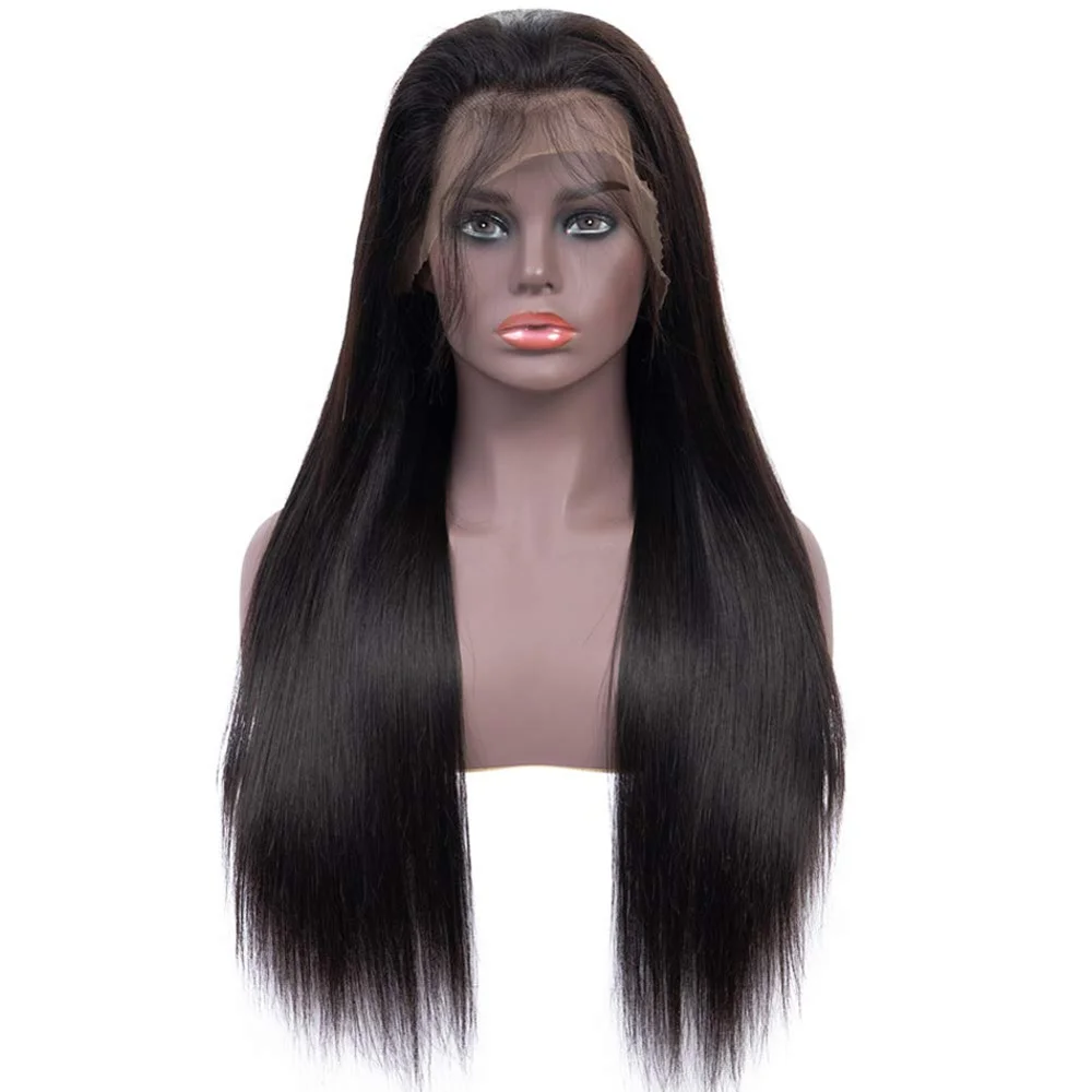 

Fake Scalp 360 Lace Frontal Wig Natural Straight Human Hair Wigs Brazilian Remy 180 Density Lace Wig Pre Plucked Long Wig 4.5