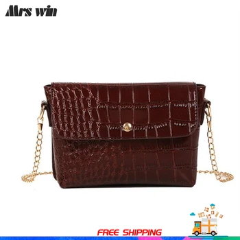 

Crocodile Pattern Bags Women Fashion Chain Handbag Quality PU Leather Cross-body Shoulder Messenger Bags Ladies Casual Totes