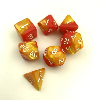 

Hot sale 7 pieces of dice set creative dice set poker dice game high quality multi-faced dice real shot