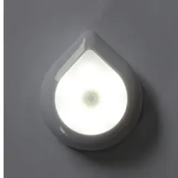 3 шт. коридор настенный ночник светодиодный светильник капли воды PIR датчик движения клей батарея питание домашний декор спальня шкаф