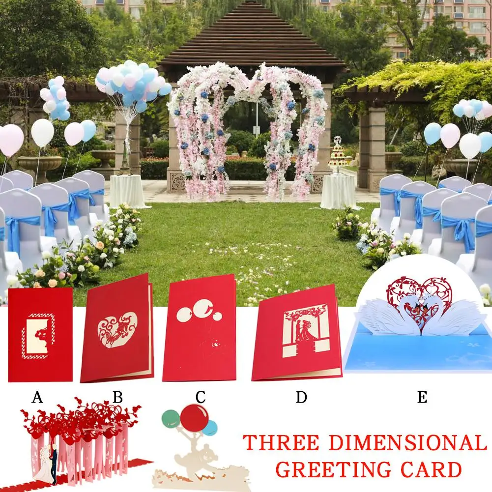  Three-dimensional Invitation Card Innovative 3D Paper-Cut Hollow Invitation Valentine's Day Card Sw - 4000389446590