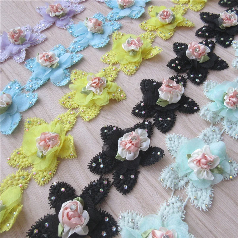YYCRAFT 15 Piezas De Flores De Encaje De Gasa Coral Para Nias Diadema Flores De Beb Lazos Manualidades Decoracin De Fiesta 2 A 4 Pulgada~p123460542