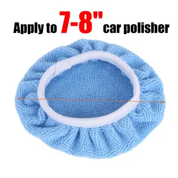 

5pcs Washable Polishing Pad Reusable Blue Microfiber Tool Detailing Plush Cover