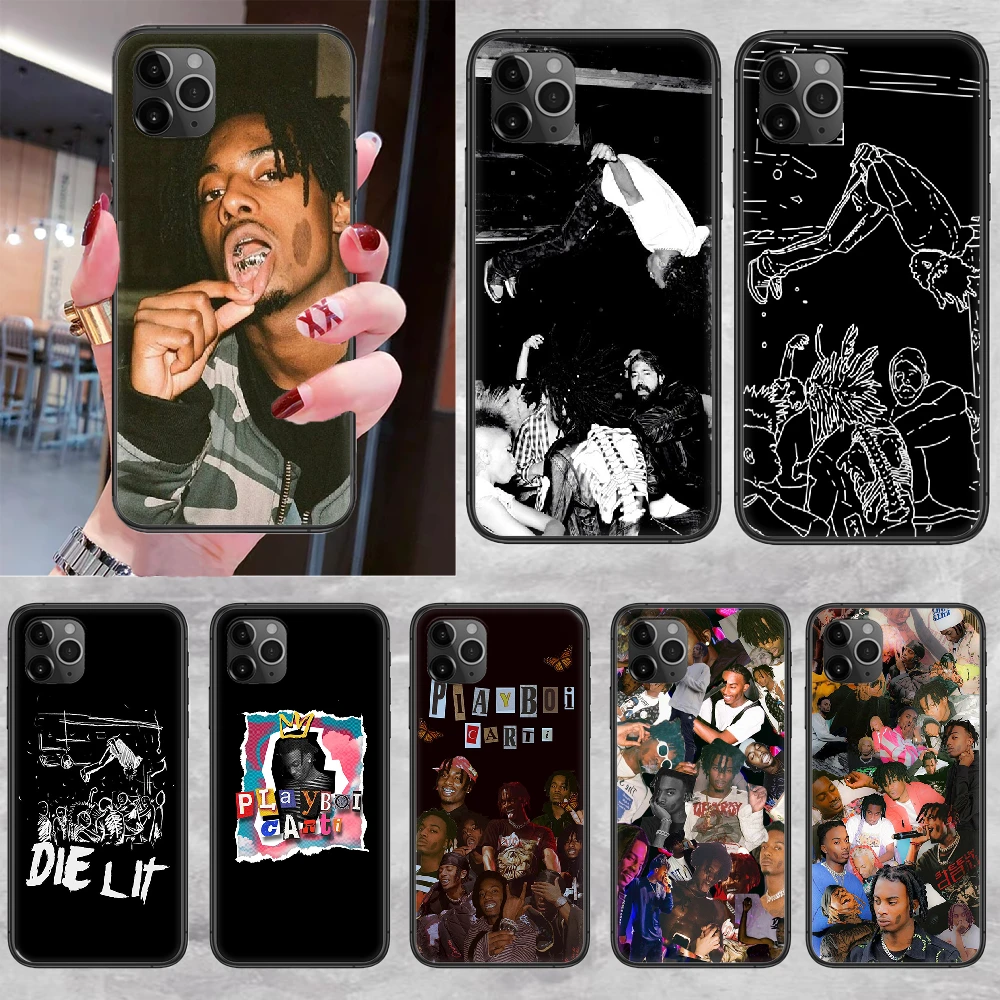 iphone 8 cardholder cases PLAYBOI CARTI Die lit Phone Case Cover Hull For iphone 5 5s se 2 6 6s 7 8 12 mini plus X XS XR 11 PRO MAX black silicone hoesjes case iphone 6