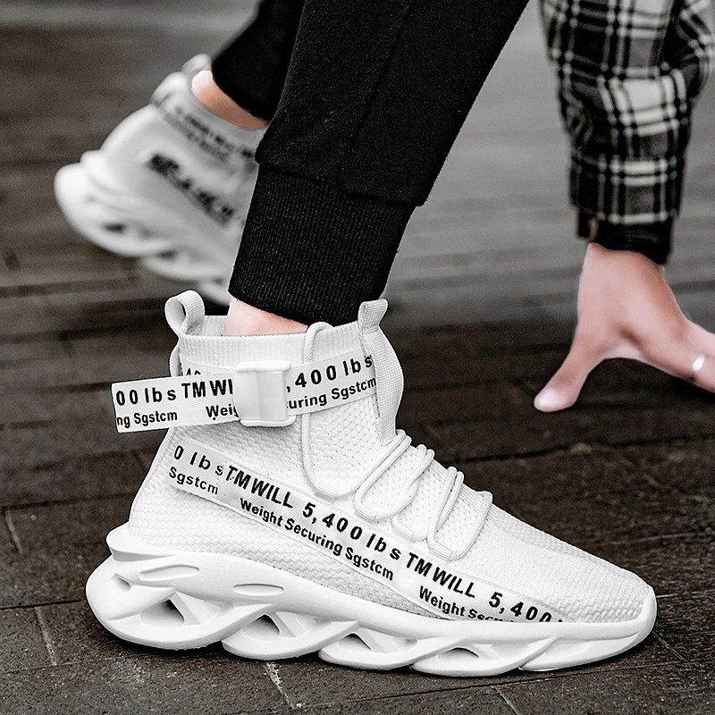 men's casual breathable flyknit sneakers