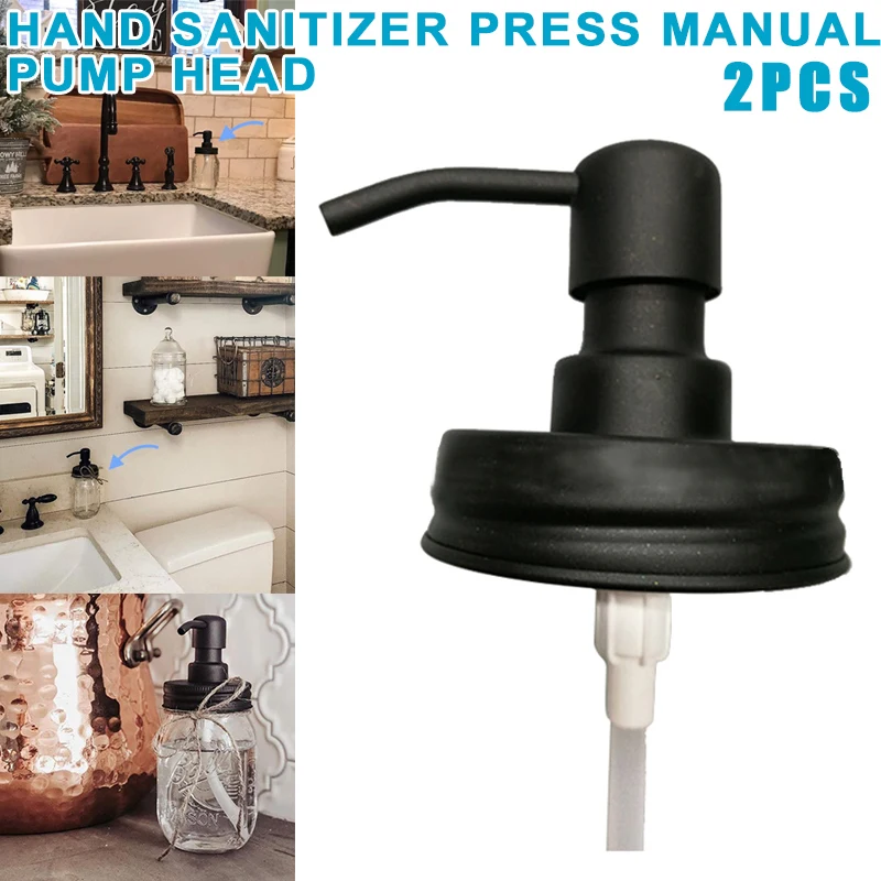 

2 Pcs Stainless Steel Mason Jar Lids Lotion Soap Dispenser Pump for Kitchen Bathroom BJStore