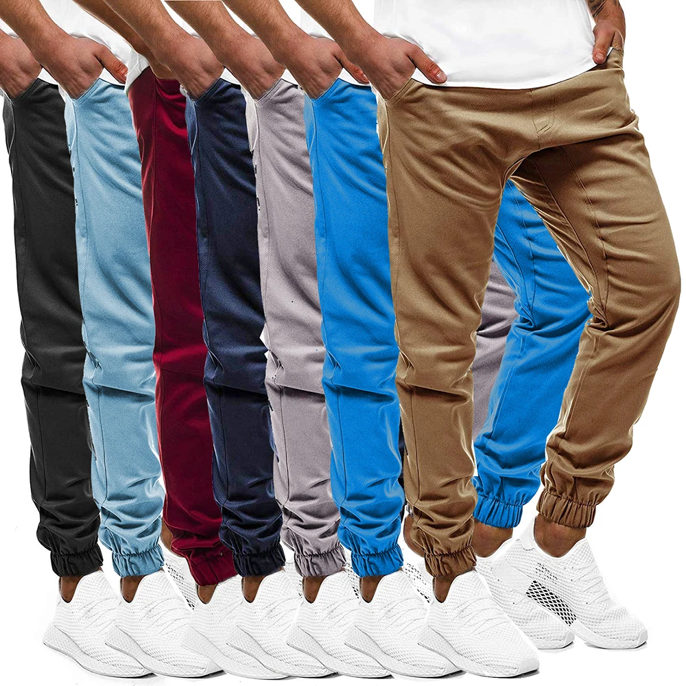 

Men Clothes 2020 New Men's Large-size Pure Color Tethered Lapel Loose Sports Small Feet Casual Men's Pants
