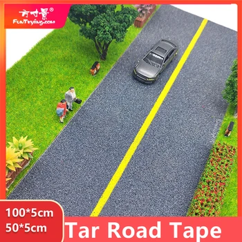 100*5cm Model Interstate Road Models Sticker Tape with Back Adhesive Grey Tar Road Railway Landscape Modeling Country Road