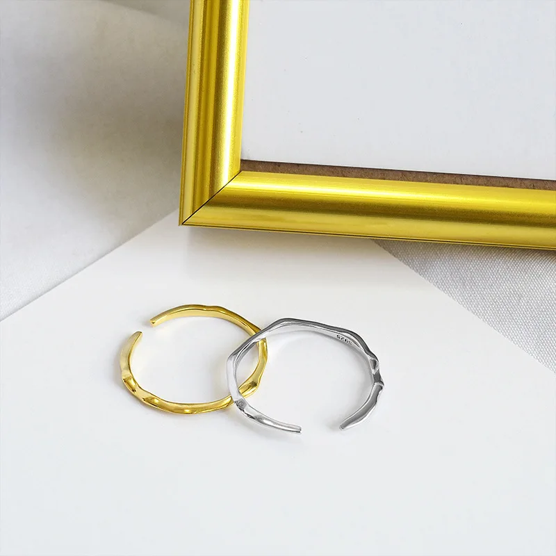 Silvology, 925 пробы, серебряное, тонкая линия, хвост, кольцо, элегантное, минималистичное, ожерелье, открытые кольца для женщин, Несимметричное, простое ювелирное изделие