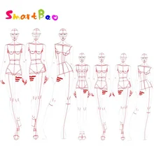 Moda régua linha de moda desenho modelo dinâmico humano para vestuário design humanóide modelo de design conjunto