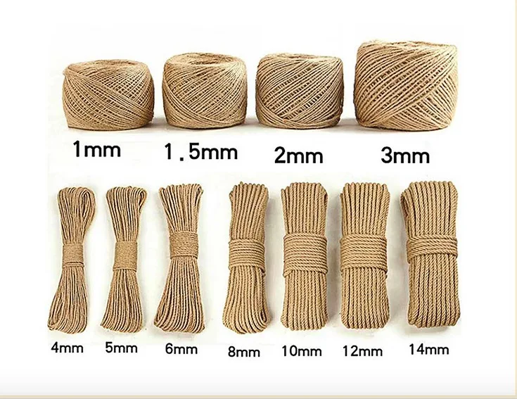 12-20mmThickness High quality Natural handmade jute rope Variety thickness rope For Gift Flower packing Diy handcraft supply