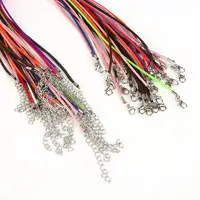 10 pièces 1.5/2mm coton ciré cordon réglable tressé corde chaîne de collier avec fermoir à homard bijoux à bricoler soi-même faisant à la main 5
