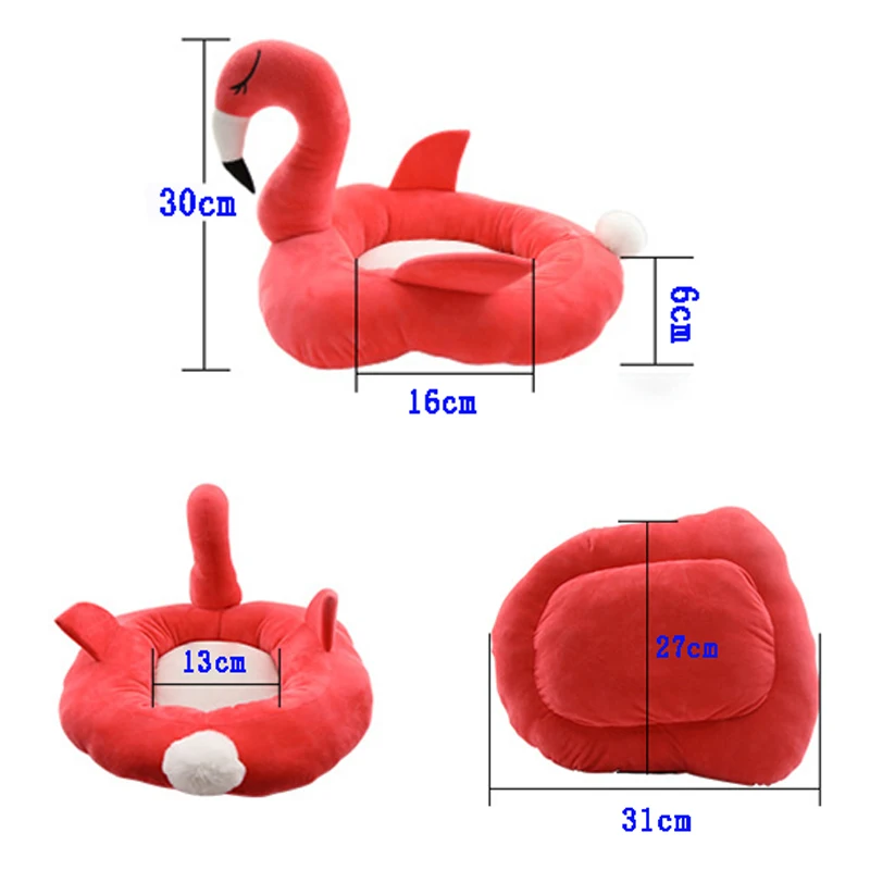 Кровать для питомца Фламинго Милая креативная кровать для собаки кошка гнездо Хрустальный бархатный дом теплый Всесезонная кровать для спящей собаки товары для домашних животных
