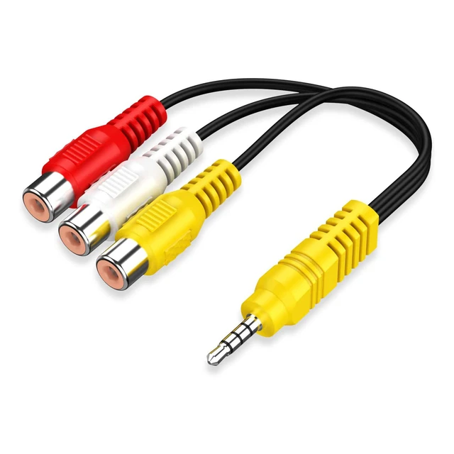 Câble adaptateur Audio-vidéo AV, 3.5mm, mâle, Aux vers 3 RCA femelle, pour  lecture vidéo et Audio haute Performance, 1 pièce - AliExpress