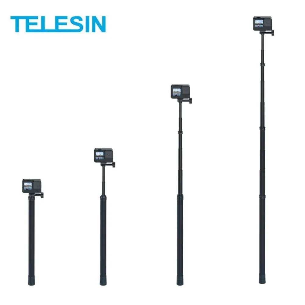TELESIN 3M Long Carbon Fiber Monopod Selfie Stick For GoPro Hero 9 8 7 6 5 Osmo Action Insta360 Pocket Sjcam Camera Accessories