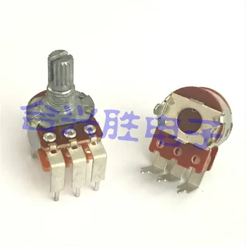 

16 type rotary potentiometer mono A10K curved foot audio amplifier volume potentiometer 3 foot shaft length 15mm