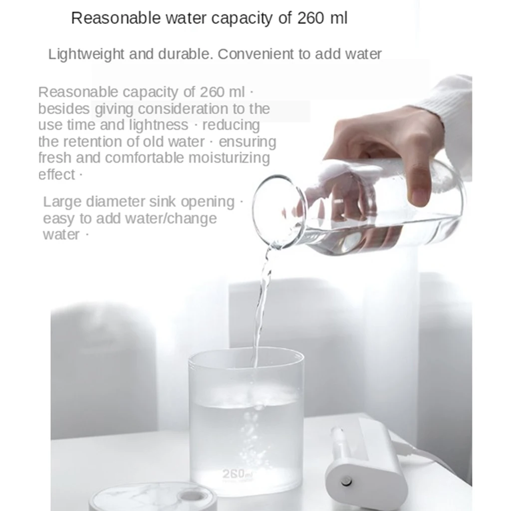 Portable Air Humidifier Mini Mute Geometric Ultrasonic Humidifier Atmosphere USB Diffuser With Water Tank 260ML Household 