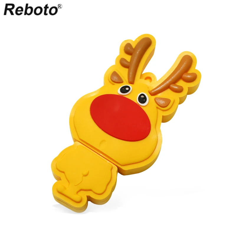 Cartoon Animal Mini Figure USB Flash Pendrive 64GB 32GB Memory Stick 16GB 8GB Mini Key Pendrive Cute Deer U Disk