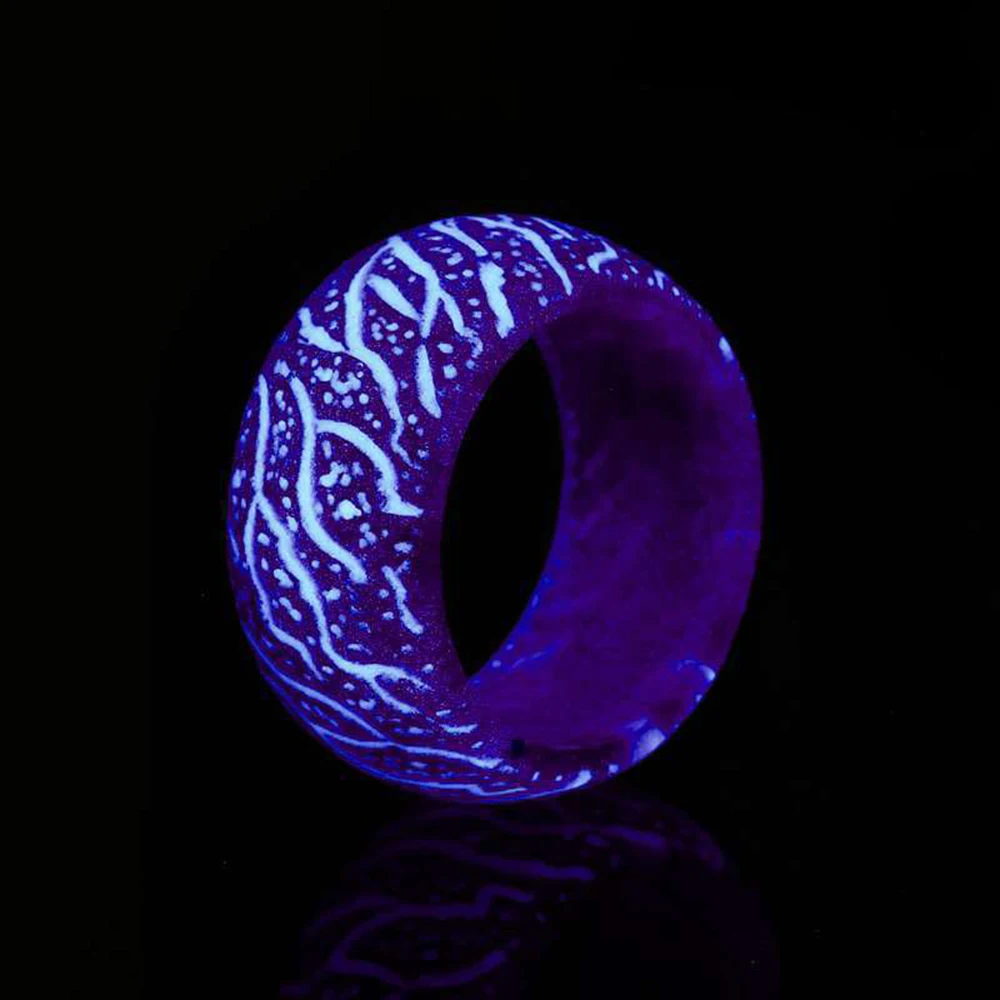 Модное красочное светящийся силиконовый кольцо для женщин и мужчин флуоресцентные светящиеся кольца ювелирные изделия светится в темноте лента для кольца Хэллоуин