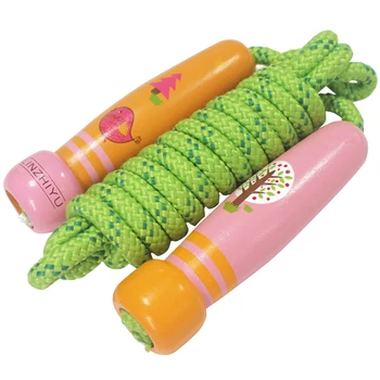 

Kids Jump Ropes Wood Handle Students Sports Fitness Adjustable Length Durable Training Bodybuilding Lovely Cartoon Exercise