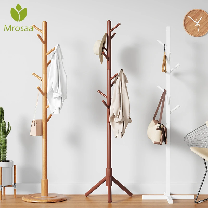 Premium Wooden Coat Rack Multifunction Hanger Floor Standing Coat Rack
