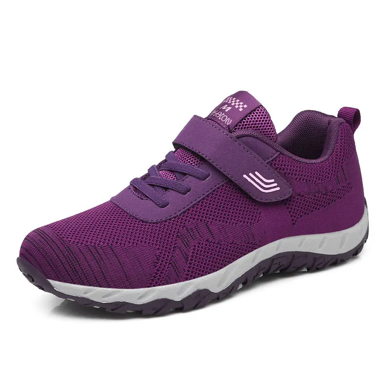 purple Здоровые кроссовки; женская обувь; коллекция года; Повседневная Тканевая обувь для мам; женские кроссовки; женская обувь на плоской подошве с подсветкой; кроссовки для пожилых женщин - Цвет: purple