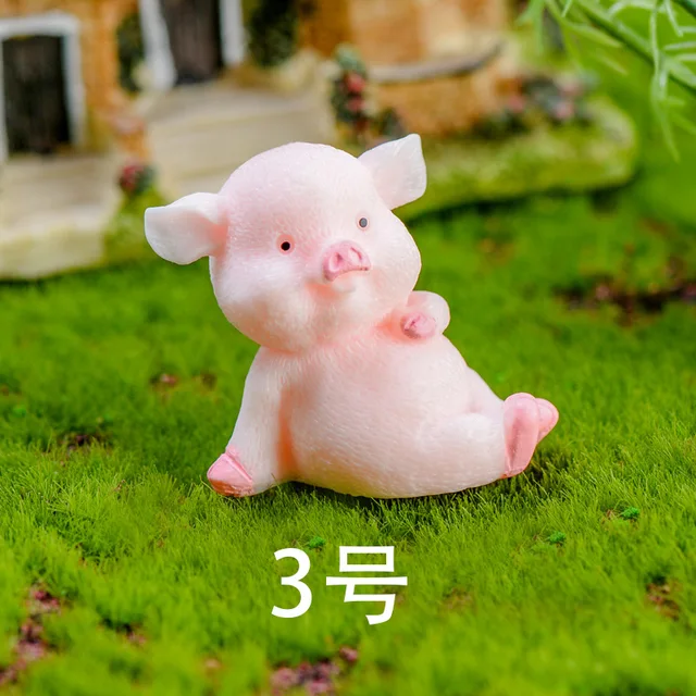Modeling Animals Cute Pink Pig Cartoon Anime Figure Micro Landscape Decoration Diy Cake Ornament Pendant Accessories Figma Gifts Aliexpress