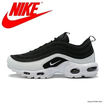 

Original Nike Air Max 97 Plus TN Hybrid Retro Cushion Jogging Shoes "Black and White" AH8143 001 Men's Size 40-45 comfortable
