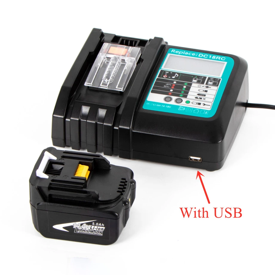 Dc18rct Li-ion Battery Charger For Makita Charger 18v 14.4v Bl1830 Bl1430  Dc18rc Dc18ra Power Tool 3a Charging Current - Chargers - AliExpress