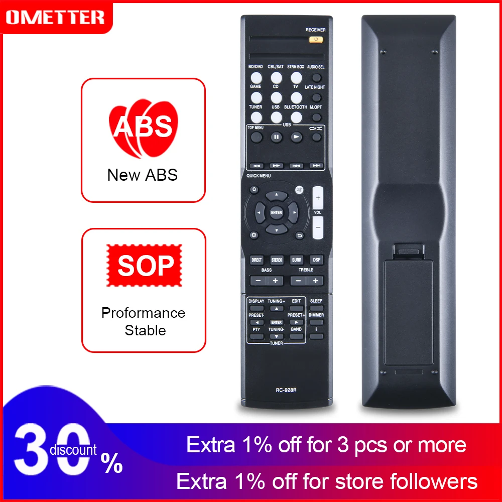 VINABTY RC-928R Telecomando Universale Di Ricambio Per Onkyo, Compatibile Con Serie HTS3800/ TX-SR353 (Batterie Non Incluse)