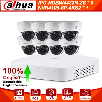 

Dahua 4MP 8 + 8 Security CCTV Camera Kit NVR4108-8P-4KS2 IP Camera IPC-HDBW4433R-ZS 5X ZOOM P2P Surveillance Kits Easy Install