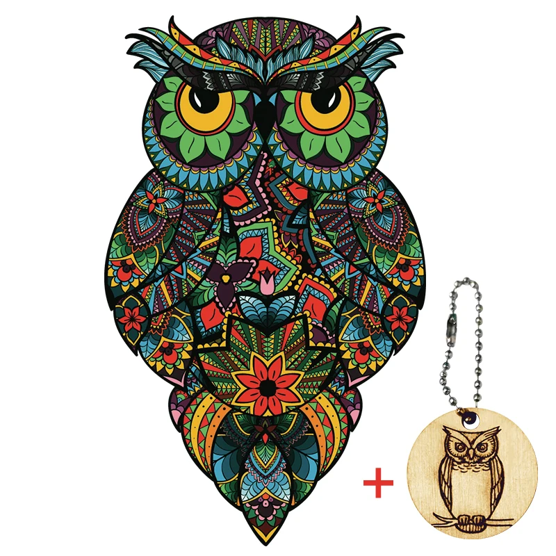 3D Unique Wooden Animal Jigsaw Puzzle Mysterious Owl Puzzle Gift For Adult Kids Educational Fabulous Gift Interactive Games Toy