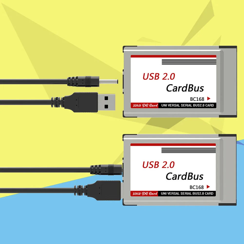 Ноутбук PCMCIA к USB 2,0 CardBus конвертер 2 портами плата PCI Express Card Adapter