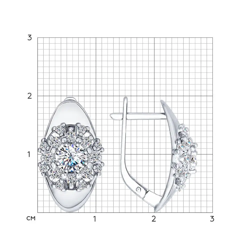 Серьги SOKOLOV из серебра со Swarovski Zirconia