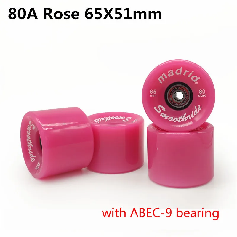 78A 80A 83A 65mm 51mm 스케이트 보드 휠 65X51mm 내구성 스케이트 보드 시프트 타이어 도로 거리 거친 아스팔트 드리프트 ABEC-9 베어링 4pc