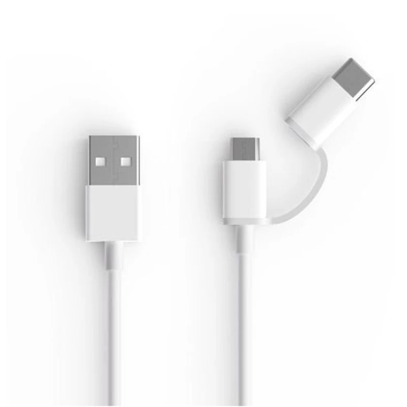 Xiao mi 2в1 кабель для быстрой зарядки 2A usb mi cro to type c кабель для передачи данных круглая линия для mi a2 a3 8 9t 9 SE Red mi Note 3 4X5