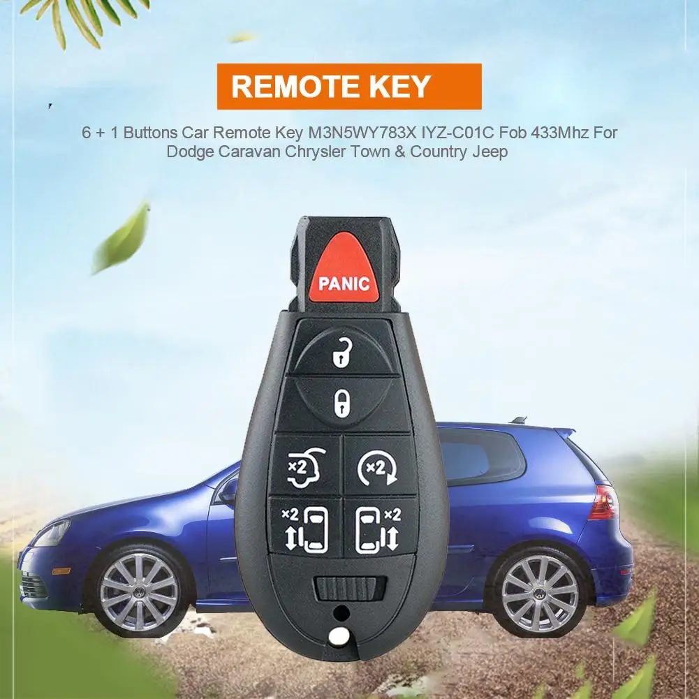 

6 + 1 Buttons Car Remote Key M3N5WY783X IYZ-C01C Fob 433Mhz
