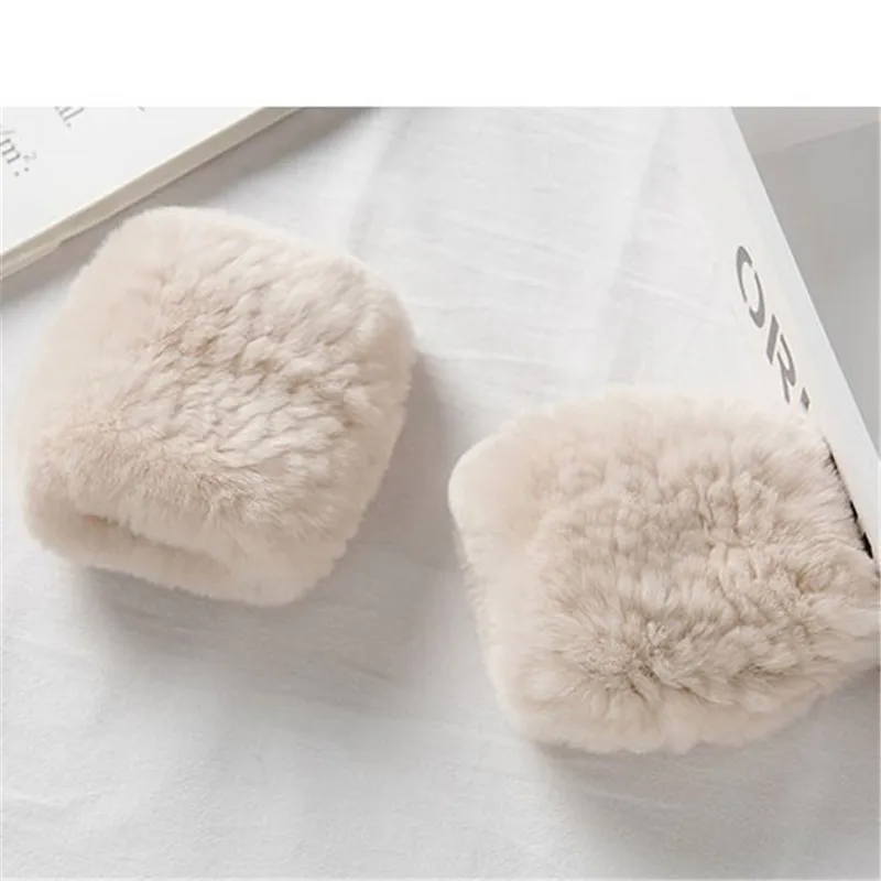 2019 New Casual Girl Natural Real Rex Rabbit Fur Gloves Female Good Elastic Knitted Wool Winter Ladies Warm Gloves. | Аксессуары для