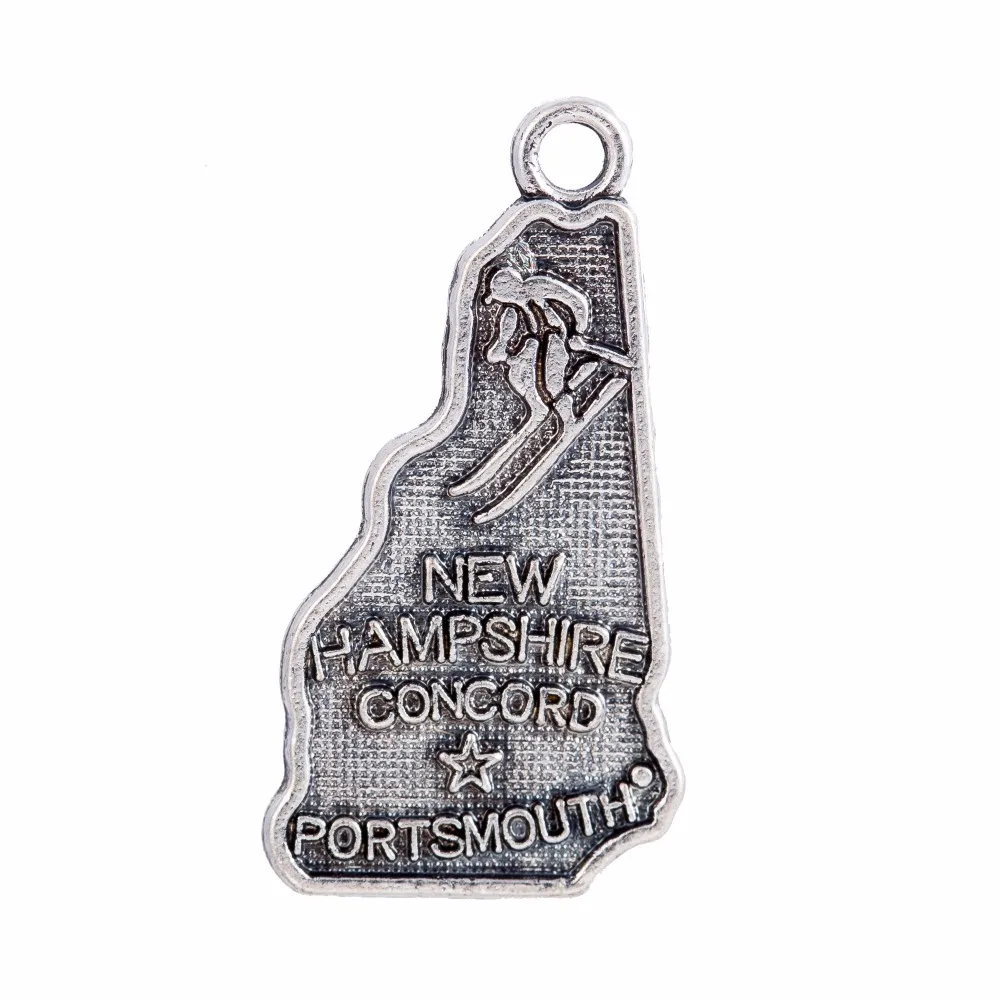 HAEQIS, модный сплав, изысканный, шарм, карта Гэмпшира, амулеты с конкордом, город, для изготовления ювелирных изделий, DYI, 13*25 мм, 50 шт