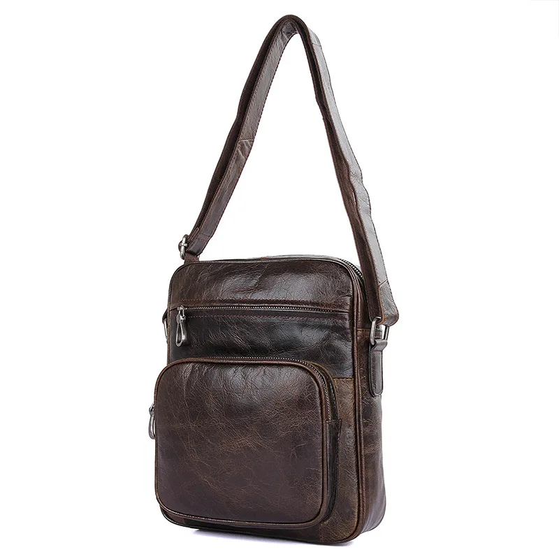 Neouo Leather Vintage Square Cross-body Bag Side View