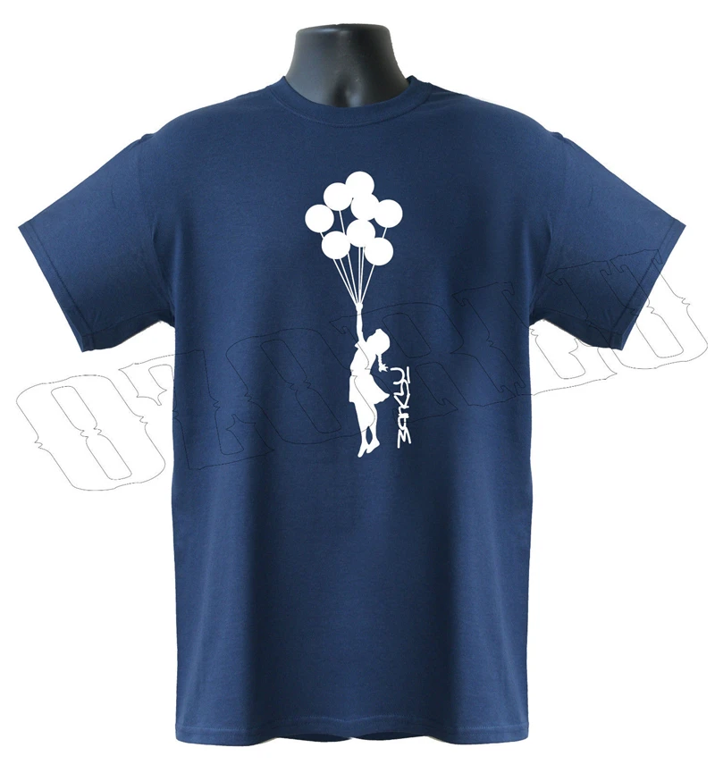 Banksy Balloon Girl Graffiti Stencil Street Art Mens T-Shirt S-Xxl Sizes Tee Tshirt Shirt | Мужская одежда