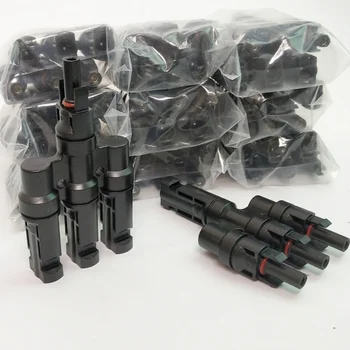 

20 Pairs/Lot T-branch 3 to 1 solar connector 3T branch Parallel connection of battery plate assembly Solar PV Connector