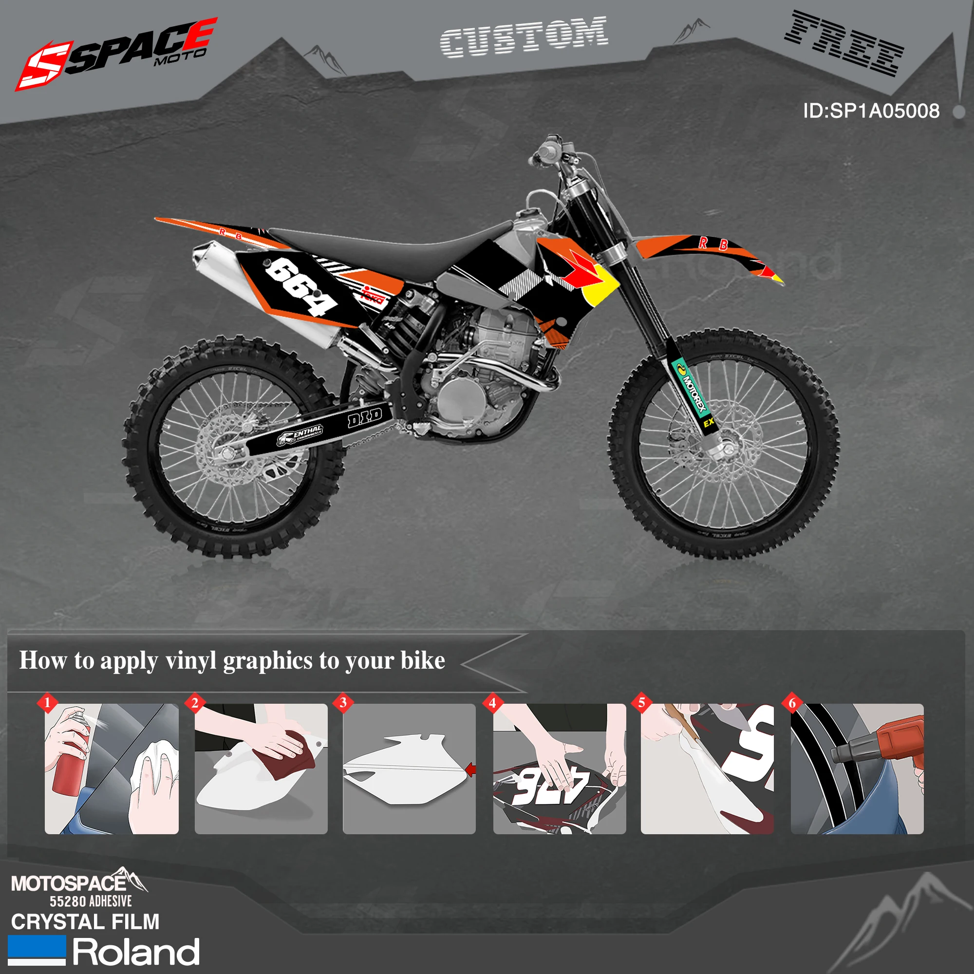 MotoSpace    ׷  Decals 3M ƼĿ ŰƮ KTM 2005-06SXF 06-07XCF 05-07EXC 06-07XCW 008