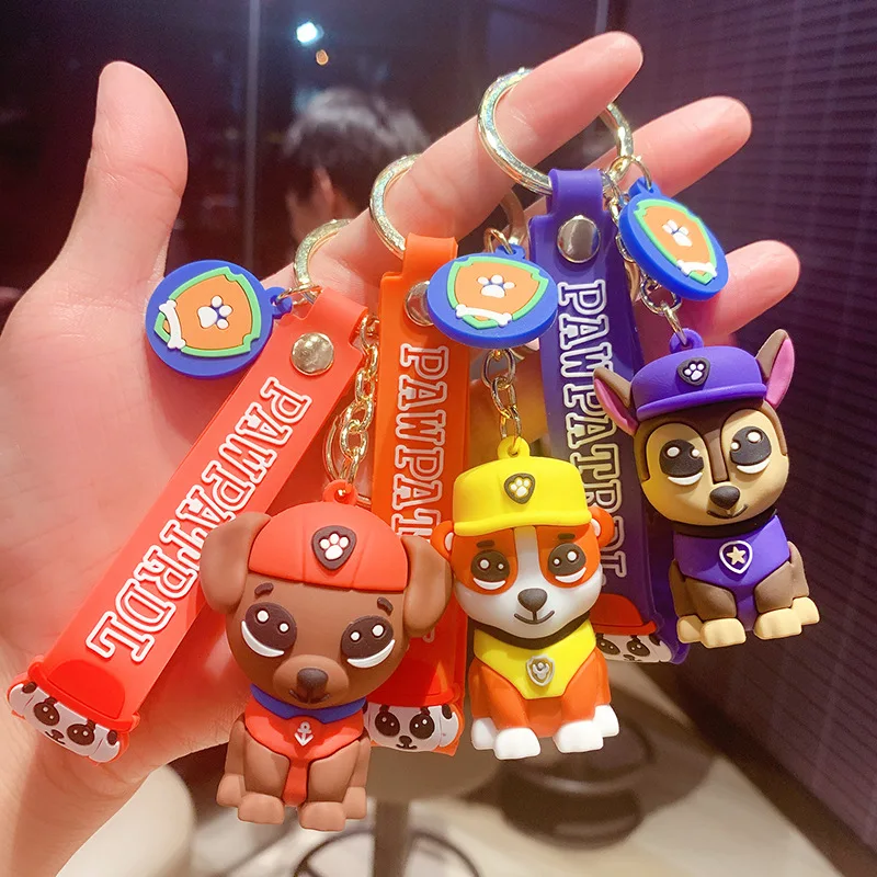 Jouets pat'patrouille pour enfants, porte clés, figurines de dessin animé, mignon, bébé garçon