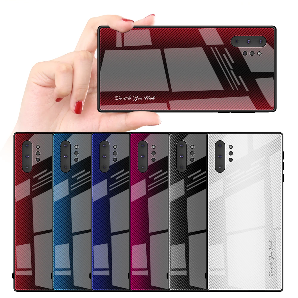 

Fashion Lines Glass Case For Samsung Galaxy Note 10 Pro Note 10 Plus Note 9 Note 8 Case Protective Shell Back Cover Case Coque