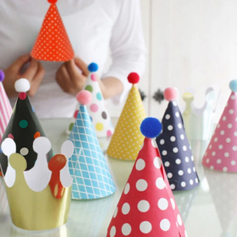 11 pcs С Днем Рождения вечерние бумажные шляпы Корона Сделай Сам Кепки украшение на детский день рождения подарки для домашних животных(9 шт. шляпа+ 2 шт. и корона в подарок