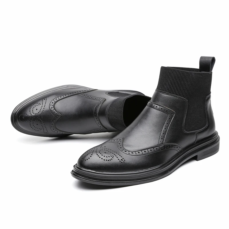 Misalwa/Прямая поставка; размеры 38-47; обувь с высоким берцем; мужские ботинки «Челси» на платформе; кожаные элегантные ботинки с острым носком в британском стиле; мужская деловая обувь