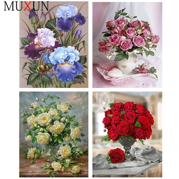 

Full Square/Round Diamond Diy Diamond Embroidery Iris Flower Cross Stitch 5D Diamond Painting Rhinestone Mosaic Home Decor H8111