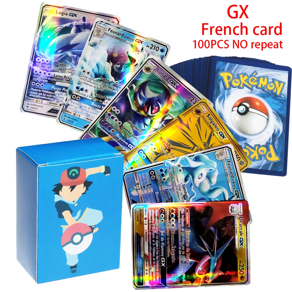 10-100 Uds francés versión tarjetas de Pokemon V GX MEGA equipo EX juego de cartas de batalla
